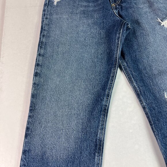 AGOLDE Jeans Women's 25x28* 90s Pinch High Rise Straight Ankle Blue Denim Tag 24 - Picture 4 of 16